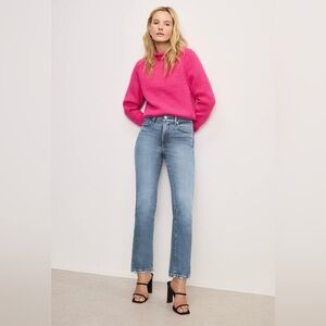 Worn once Good American soft tech straight leg 12/31, good legs crop! Read!